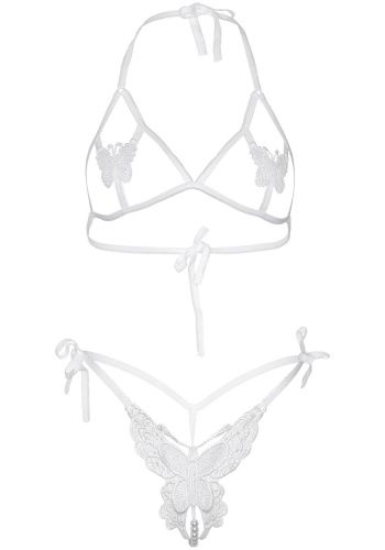 Еротичний комплект з відкритою чашкою Leg Avenue Open cup bra and pearl panty, One Size - купити в Україні | Секс шоп SEX-SHOP.ua