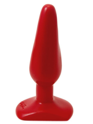 Doc Johnson Butt Plug Smooth Classic - Анальная пробка тонкая средняя, 12х3,5 см (красный)