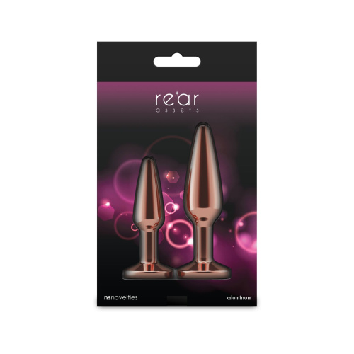 Набор анальных пробок NS Novelties Rear Assets Tapered Trainer Kit - Rose Gold