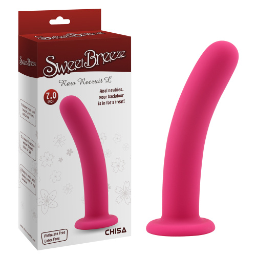 Sweet Breeze Raw Recruit L - Фаллоимитатор для точки G, страпона и анального секса, 17.8х3.5 см (розовый)