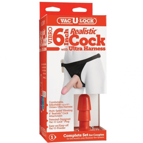 Ultra Harness Realistic 6" - Страпон с вибратором, 16х4 см