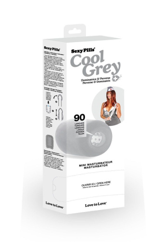 Love To Love Sexy Pills Cool Grey - мастурбатор-пилюля, 7х4.5 см (серый)