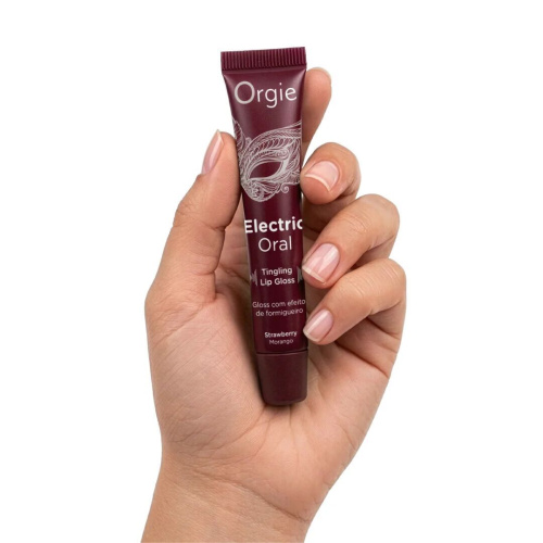 Виброблеск для губ Orgie Electric Oral Lips Gloss Strawberry, 10 мл (клубника)
