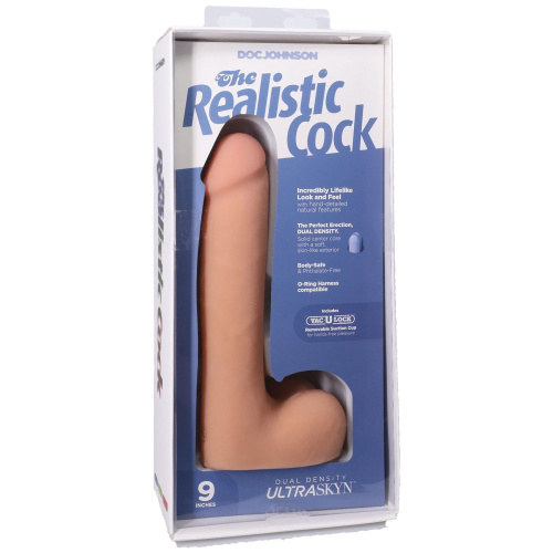 Фалоімітатор Doc Johnson The Realistic Cock ULTRASKYN 9 Inch with Balls, 22,9 см - купити в Україні | Секс шоп SEX-SHOP.ua