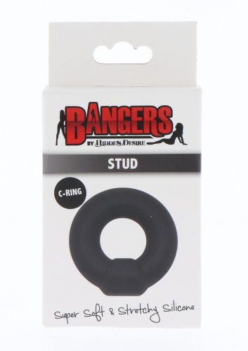 Bangers Soft Silicone Stud C-Ring - Эрекционное кольцо, 5 см (черный)