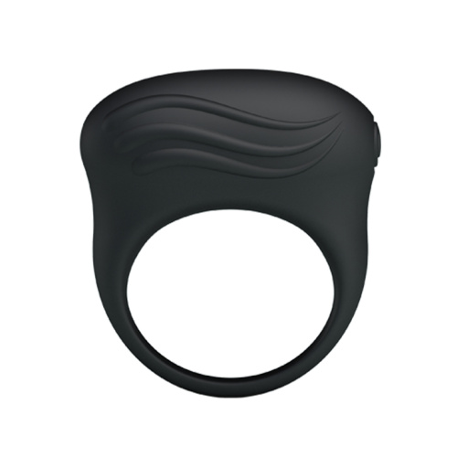 Pretty Love Bertram Silicone Vibrating Cock Ring - Эрекционное кольцо с вибрацией, 3 см (черный)