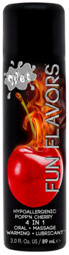 Wet Fun Flavors Popp'n Cherry - Съедобный лубрикант 4 в 1 на водной основе, 89 мл (вишня)