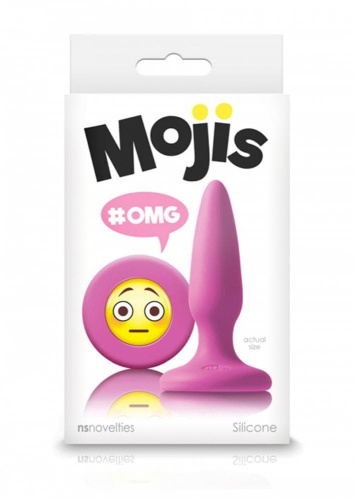 NS Novelties Mojis Mini Plug #OMG маленькая анальная пробка, 8.6х2 см (розовый)