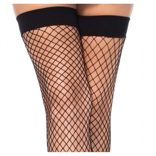 Leg Avenue Fishnet Thigh Highs - Чулки в сетку, OS