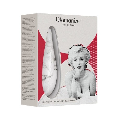 Womanizer Marilyn Monroe Classic 2 + Лубрикант 50 мл - Вакуумный стимулятор (белый мрамор)