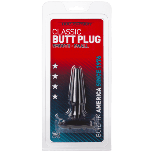 Doc Johnson Classic Butt Plug Smooth Small - Анальная пробка, малая 11Х2,5 см (черный)