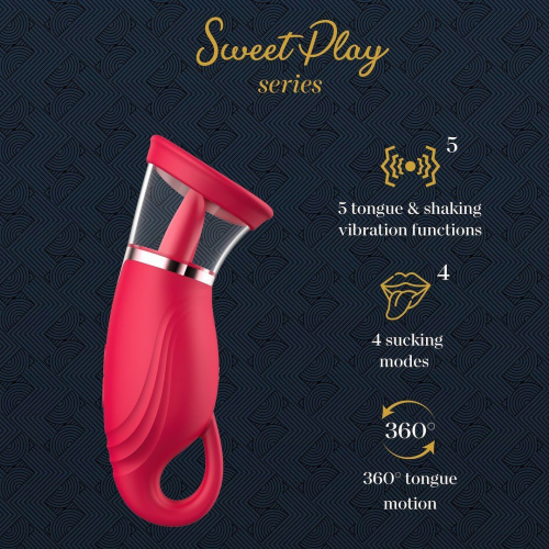 Вакуумный стимулятор с язычком Erospace Sweet Play Licking Tongue Suction Vibrator A18