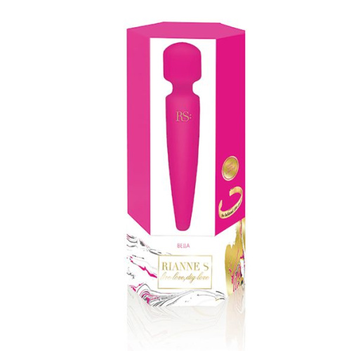 Rianne S Bella Mini Wand Rose вибромассажер 10 режимов, 19х4 см (ярко розовый)