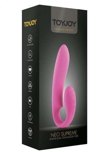 Toy Joy Neo Supreme Vibrator Pink - клиторально-вагинальный вибратор, 12х3 см