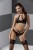 Passion Exclusive - Navel Set - Комплект білизни з елементами під латекс, S/M (чорний) - купити в Києві, Україні