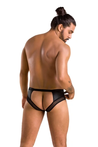 Passion - 030 SLIP OPEN TOM black - Чоловічі труси з ланцюжком спереду, XXL/XXXL - купити в Києві, Україні