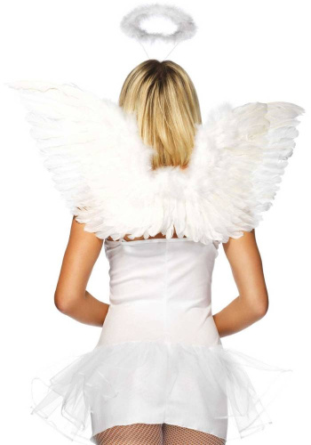 Leg Avenue-Angel Accessory Kit White - Чорні крила ангела - купити в Києві, Україні