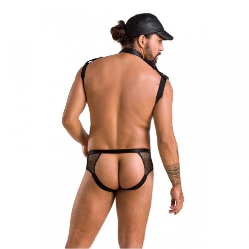 Passion - 038 SET JOHN black - Сексуальный мужской комплект с кепкой, L/XL