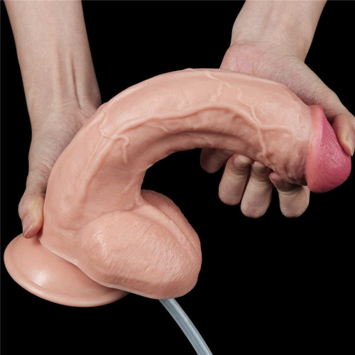 LoveToy Squirt Extreme Dildo Flesh 10 '' - Большой кончающий фаллос, 25.4х4.8 см