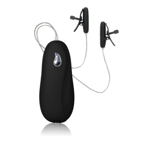 CalExotics Vibr Heated Nipple Teasers - Виброзажимы для сосков, (черный)