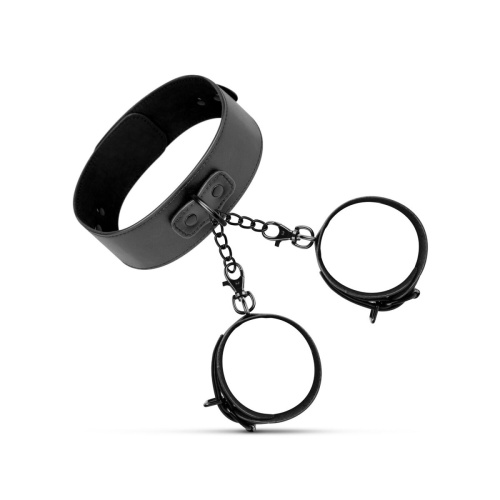 Bedroom Fantasies Collar & Cuffs - Наручники з нашийником, (чорний) - купити в Києві, Україні
