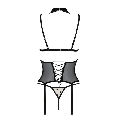 Passion - DOMINICA CORSET - Сексуальный корсет с трусиками, L/XL (бежевый)