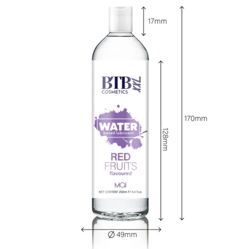 BTB Flavored Red Fuits - Лубрикант на водной основе с ароматом красных фруктов, 250 мл