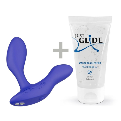 We-Vibe Vector + Лубрикант 50 мл - Массажер простаты, 10.6х3 см (синий)