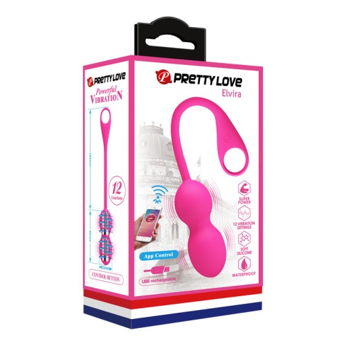 LyBaile Pretty Love Elvira Phone Control Vibro Balls Pink - Вагинальные шарики с вибрацией, 14.5х3.2 см (розовый)