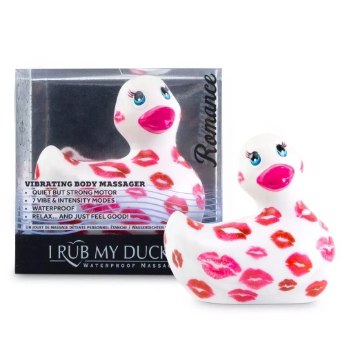 Big Teaze Toys Rub My Duckie Romance 2.0 - вібратор качка, 9 см (білий з червоним) - купити в Києві, Україні