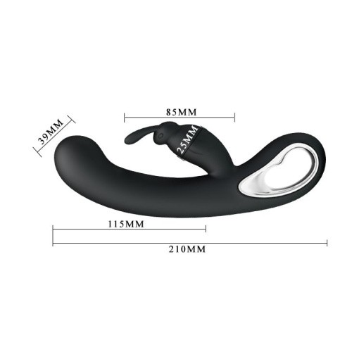  Pretty Love Webb Vibrator Black - Силиконовый вибратор-кролик, 21х3.5 см (черный)
