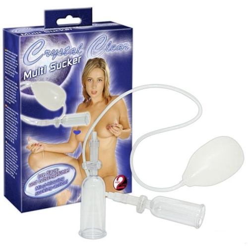 Crystal Clear Multisucker - Вакуумні стимулятори для сосків, 6х2 см (прозорий) - купити в Києві, Україні