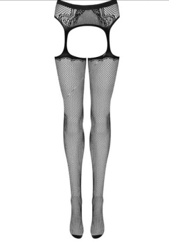 Obsessive S232 - Чулки с поясом  S/M/L (чёрный)