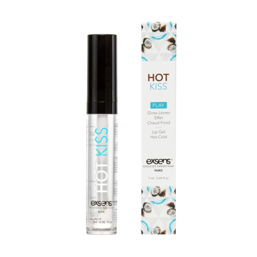 Стимулирующий блеск для губ EXSENS Coconut Hot Kiss, 7 мл (кокос)