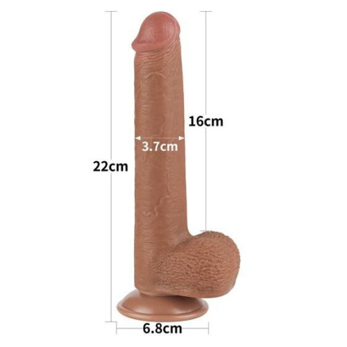 Реалистичный фаллоимитатор Sliding-Skin Dual Layer Dong 9", 22 см