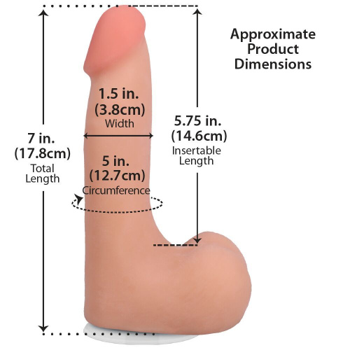 Фаллоимитатор Doc Johnson The Realistic Cock ULTRASKYN 7 Inch with Balls, 17,8 см