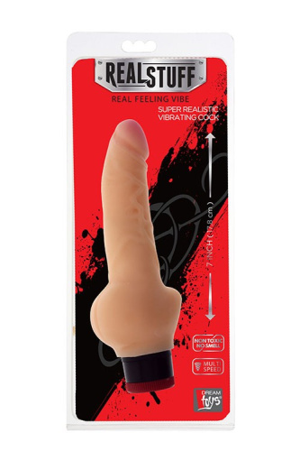 Seven Creations RealStuff 7 inch Vibrator Flesh - реалистичный вибратор, 17.8х3.5 см