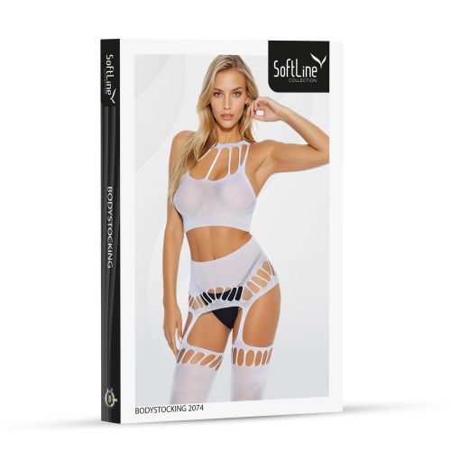 Бодістокінг SoftLine Bodystocking 2074, white - One Size - купити в Україні | Секс шоп SEX-SHOP.ua