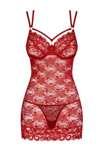 Комплект Obsessive 860-CHE-3 chemise (Красный, L/XL)