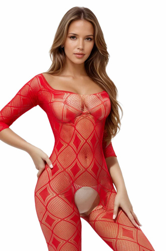 Бодістокінг SoftLine Bodystocking 2037, red - One Size