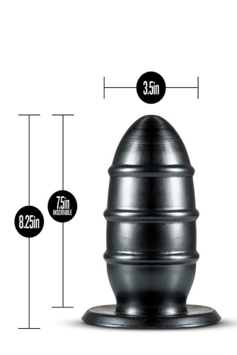 Blush Jet Fuc Plug - Большая анальная пробка, 19 см  (черный)