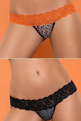 Obsessive Lacea - Набор из двух стрингов, L/XL (черный, красный)
