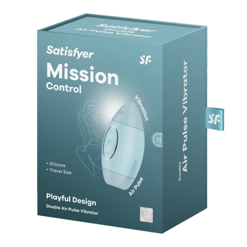 Satisfyer Mission Control - Вакуумный стимулятор, 10 см (голубой)