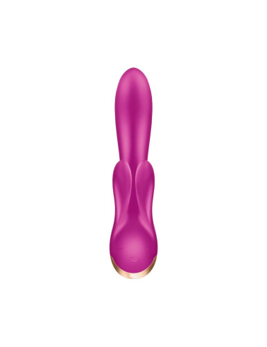 Satisfyer Double Flex - Вибратор-кролик с тремя моторчиками, 20.1х4.6 см, (фиолетовый)