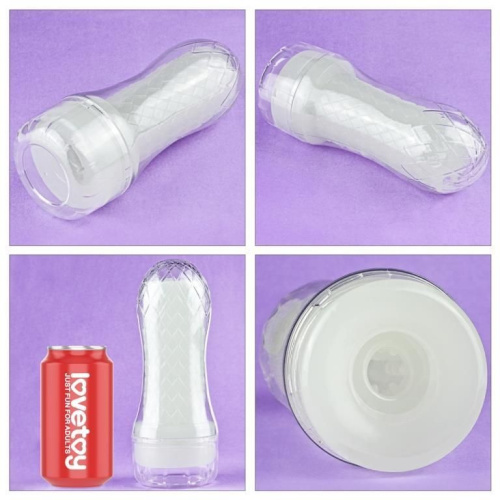 LoveToy Lumino Play Masturbator Crystal Pocketed - мастурбатор, светящийся в темноте, 20.5х8 см (прозрачный)