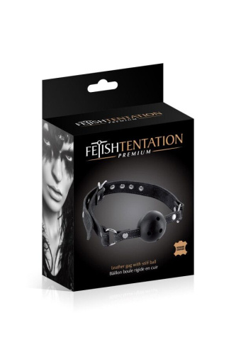 Кляп Fetish Tentation Premium Leather Gag With Stiff Ball - купити в Києві, Україні