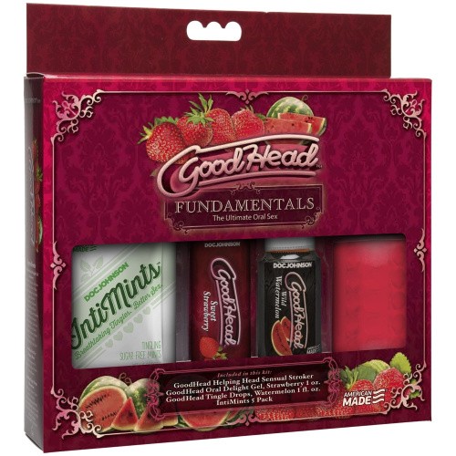 Doc Johnson GoodHead Fundamentals Kit набір для мінета змазка, збуджуючі краплі та мастурбатор - купити в Києві, Україні
