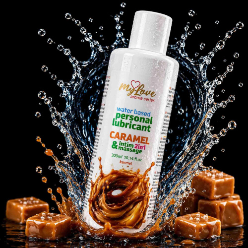 2в1 лубрикант и массажный гель - MyLove Aroma Series Intim&Massage Caramel, 300 мл