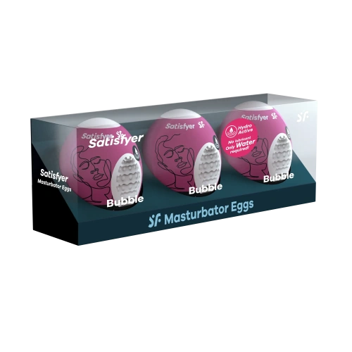 Satisfyer Masturbator Egg 3er Set Bubble - Набор мастурбаторов яиц, 3 шт