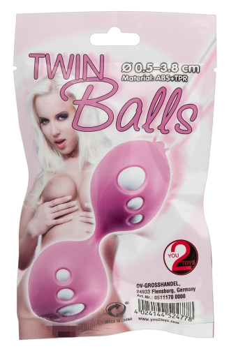 Twin Balls - Вагинальные шарики, 11 см (розовый)